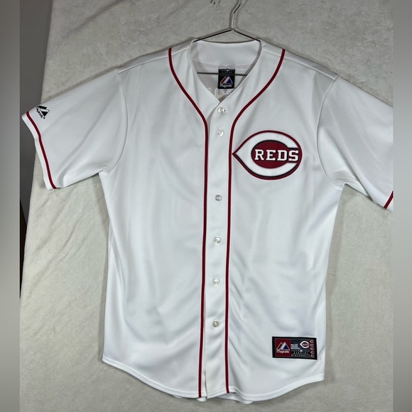 Majestic Size Medium Cincinnati Reds Votto White and Red Men's Jersey - Picture 1 of 9